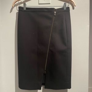 J CREW - Black Pencil Skirt with Gold Zipper